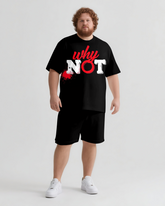 WHY NOT Slogan T-shirt & Shorts Set